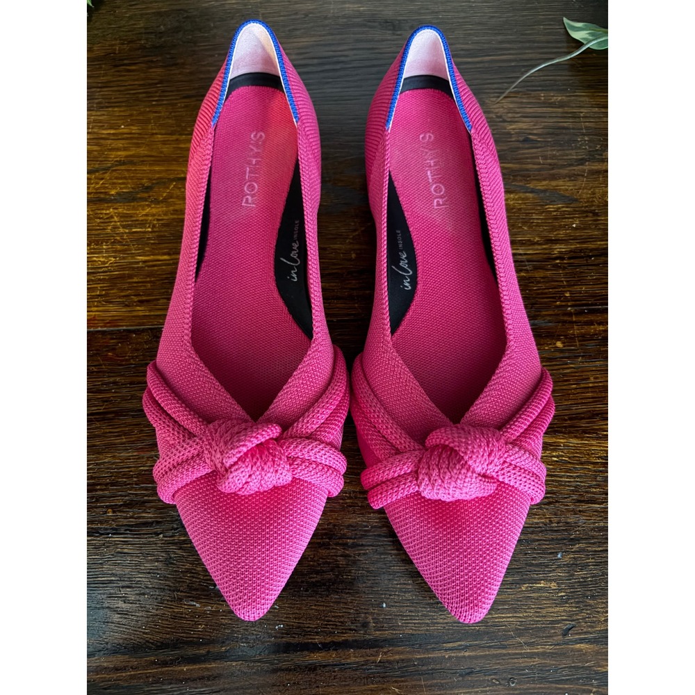Rothy's The Knot Point II Flats Pink Pointed Toe Shoes W10 - Picture 2 of 5